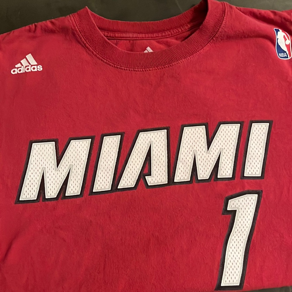Adidas men’s size small Miami Heat #1 Bosh tshirt